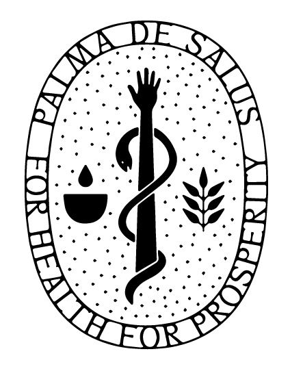The Palma de Salus emblem: an oval mark carrying a single snake